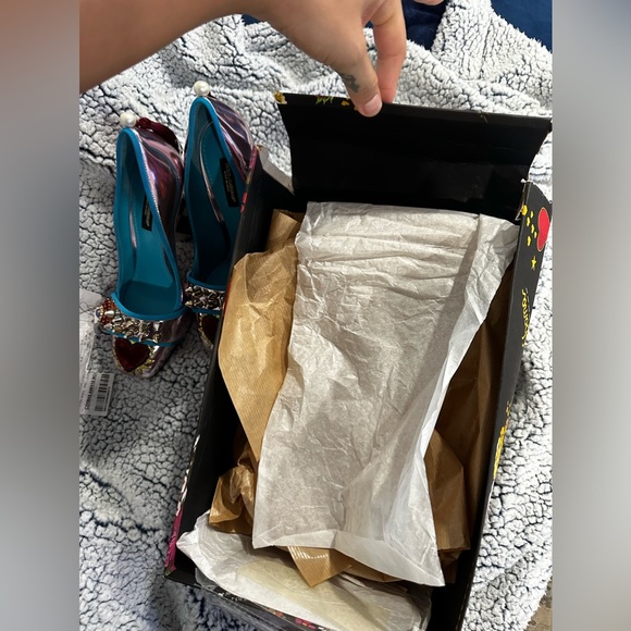 DOLCE & GABBANA Jackie Leather Court Block Heels US7 UK4 EU37 - Picture 7 of 17